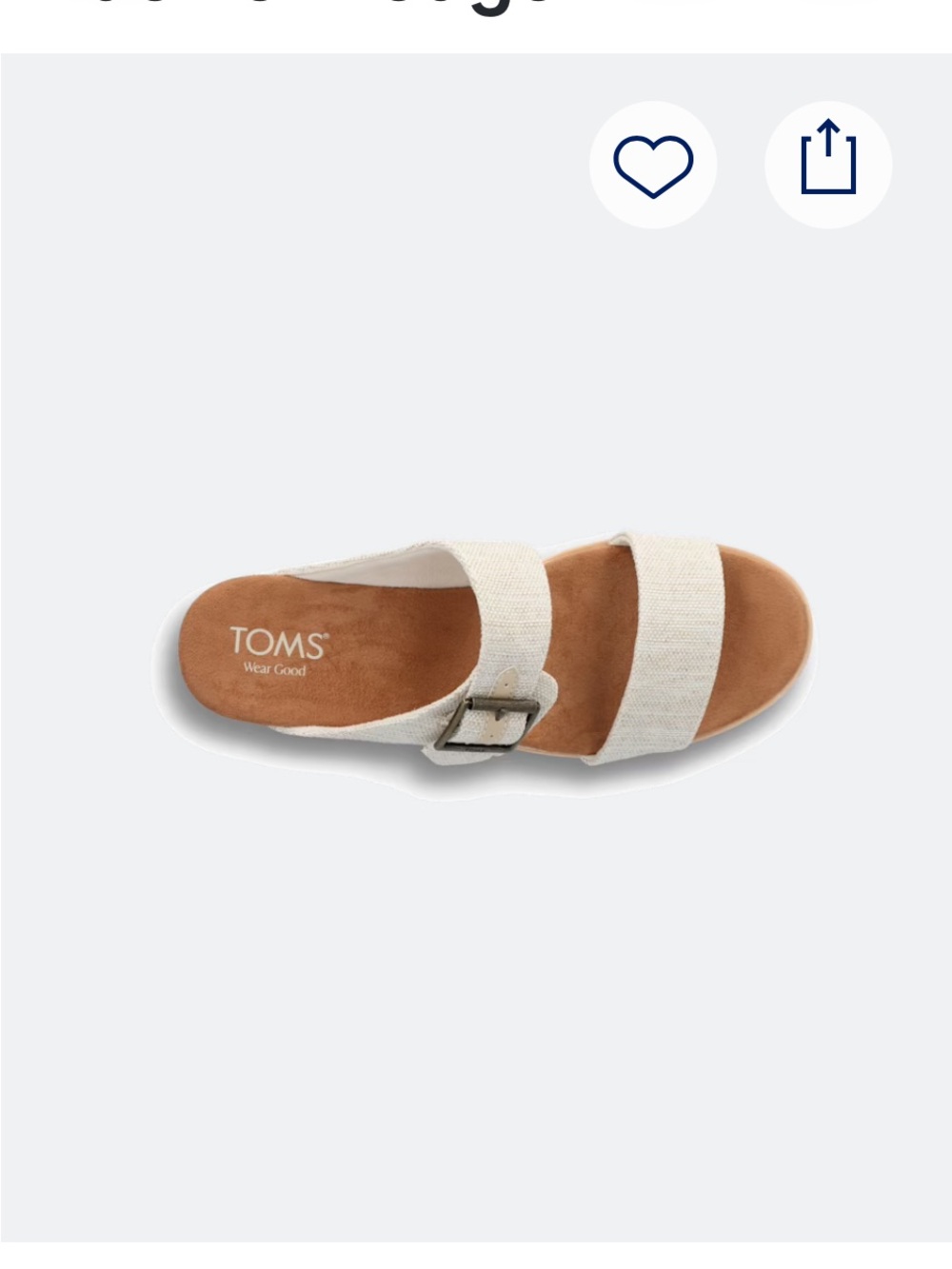 TOMS Cream Two-Strap Buckle Slide Sandal - Picture 2 of 4